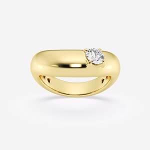 Women's White Gold Round Brilliant Cut Diamond Engagement Ring Prong Setting Minimalist Style - Product Image 1