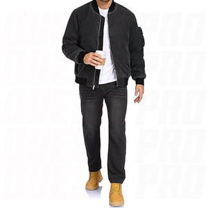 Blouson Bomber Vintage Lavé pour Homme, Veste de Pilote Décontractée Zippée, Coupe-Vent Léger pour Usage Quotidien, Marquage OEM - Product Image 5