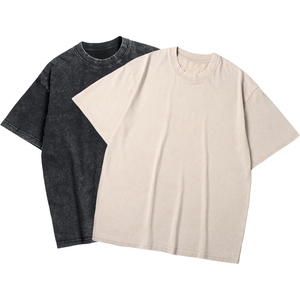 เสื้อยืดผู้ชายไซส์ใหญ่ ผ้าฝ้ายย้อมสีพื้น แขนสั้น คอกลม สไตล์ลำลอง สีพื้น ผ้าเจอร์ซีย์ถัก สีเทา สีดำ - Product Image 2