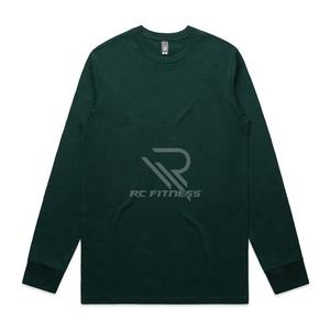 เสื้อยืดคอกลมแขนยาวผ้าฝ้ายคุณภาพสูง 100% สีพื้น พิมพ์โลโก้ตามสั่ง สไตล์ลำลองสมาร์ท - Product Image 1