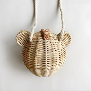 Mini sacs-cadeaux sucrés bon marché sac et sac à main en rotin en forme d'ours pour bébés filles de fabricant du Vietnam - Product Image 1