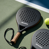 Raquette de padel en fibre de carbone personnalisée OEM JAS Factory avec face de 26 cm, durable, 3K12k18k, légère, grip confortable pour débutants et professionnels