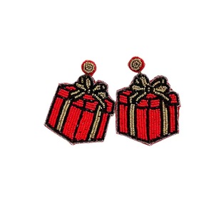 Pendientes colgantes de trébol con cuentas, diseño de flor y hoja bordada con cuentas de semillas, para fiesta, boda, regalo para mujer - Product Image 2