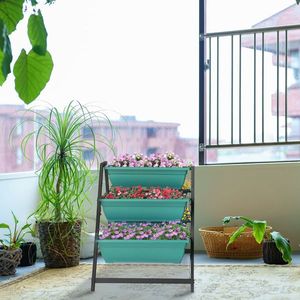 Tiered Planter Stand with 5 Boxes Vertical Raised Garden Bed for Herbs Flowers Vegetables-Flower Pots & Planters - Product Image 3