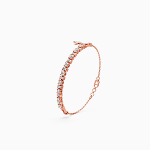 Pulsera de lujo con diamantes cultivados en laboratorio de 1.40 quilates en oro amarillo de 9 quilates, oro blanco y oro rosa. - Product Image 1