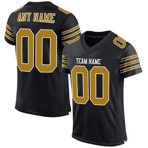 Vente en gros directe OMMIZ INDUSTRY Maillot de football authentique personnalisé noir et or-blanc en maille - Product Image 1