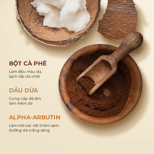 Coffee Salt <b>Body</b> <b>Scrub</b> with Vitamin E & Coconut Fragrance for Exfoliating Dark Spot Care Powder - Product Image 1