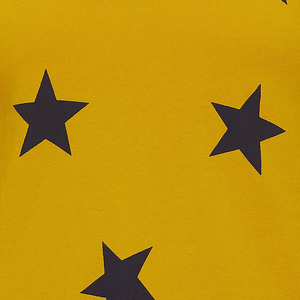 T-shirt jaune pour femme, T-shirt à manches longues, T-shirt à imprimé étoile, T-shirt à col rond, haut en coton tricoté décontracté, coupe régulière, toutes saisons - Product Image 6