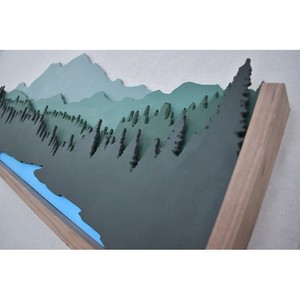 แผ่นผนังตกแต่งลายภูเขาไม้สนแบบสามมิติ |   ของตกแต่งบ้านไม้ทำมือขายส่ง - Product Image 4