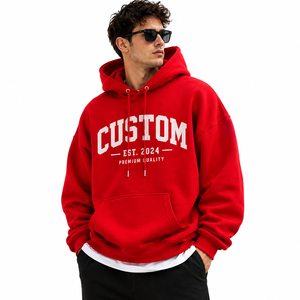 Vente en gros Sweat à capuche oversize épais d'hiver 100% coton molletonné avec logo imprimé OEM épaules tombantes unisexe - Product Image 3