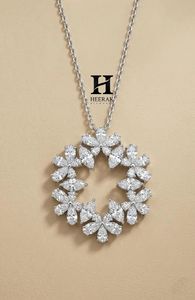 Dainty Diamond Eternity Flower <b>Pendant</b> Necklace <b>Solid</b> <b>Gold</b> Lab Created Diamond Wreath Jewelry Minimalist Luxury Bridal Jewelery - Product Image 1