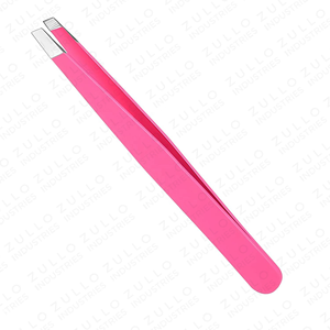 Pinzas para Cejas de Acero Inoxidable con Punta Inclinada y Recubrimiento en Polvo Rosa, con Tubo Protector, Herramienta de Belleza Personalizada OEM - Product Image 6