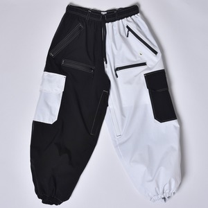 Pantalones Cargo Unisex con Bloques de Color, Cintura con Cordón, Transpirables, de Poliéster, Estilo Urbano para Adultos - Product Image 1