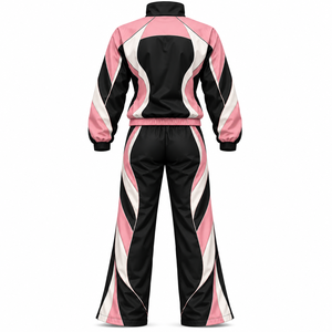 Ensemble de survêtement unisexe en polyester avec logo personnalisé, coupe-vent deux pièces décontracté, ensemble de vêtements d'extérieur pour l'automne - Product Image 3
