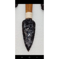 Daga con Punta de Flecha de Cuarzo Hecha a Mano con Mango de Madera, Arte Feng Shui, Figura Decorativa Coleccionable, Regalo Empresarial