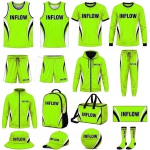 Maillot de basket-ball personnalisé en relief INFLOW SPORTS, uniforme d'équipe, kit sportif sans manches ou à manches courtes, tissu en maille 100% polyester - Product Image 2