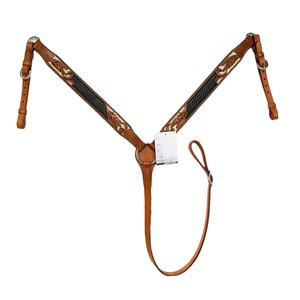 Sculpture florale occidentale de haute qualité et collier de poitrine de cheval en cuir usiné pour l'équitation produit en gros - Product Image 2