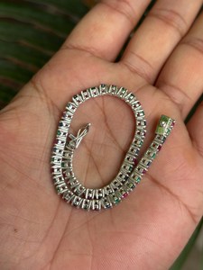 Natural Emerald <b>Ruby</b> Sapphire Tennis <b>Bracelet</b> 925 Sterling Silver Luxury Women's Jewelry Gift Party OEM ODM Wholesale Supplier - Product Image 5