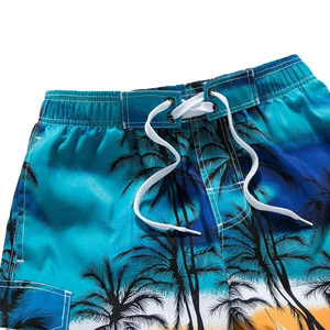 Shorts de bain pour hommes à sublimation, séchage rapide, imprimé tropical palmiers, pour l'été et la plage - Product Image 5