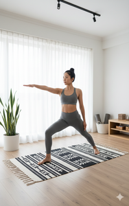 Tapis de couloir / tapis en coton tissé à la main avec motif floral moderne, lavable en machine, réversible, pour la maison, le camping, les pique-niques, les voyages, la prière - Product Image 4