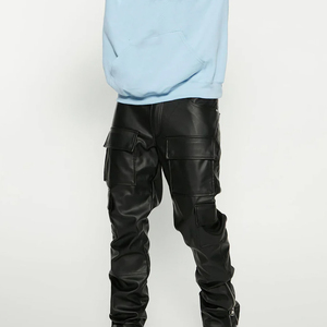 High Quality High Best Price 100% Genuine <b>Men</b> <b>Leather</b> <b>Pants</b> Breathable Customized Color Waterproof Eco-Friendly High Casual Sale - Product Image 2