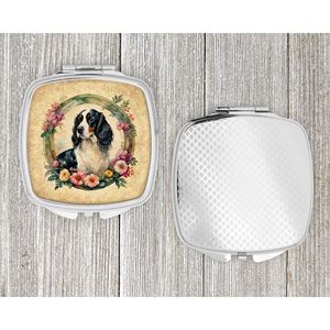 Women Girls' Compact English Springer Spaniel Flowers Folding Handheld <b>Makeup</b> <b>Mirror</b> Pocket Decorative Travel <b>Makeup</b> <b>Mirror</b> - Product Image 4
