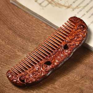 Peineta de Pelo Premium de Amor Eterno, Recuerdo de Boda, Peineta China Antigua Tallada a Mano con Flor de Rosa, Artesanía Natural - Product Image 6