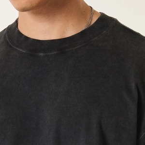 Camiseta de Algodón 100% para Hombre, Transpirable, de Alta Calidad, con Lavado Ácido, Estilo Vintage, Oversize, con Logotipo Personalizado Estampado en la Parte Delantera - Product Image 4