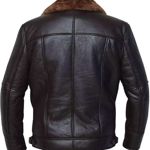 Nouvelle Arrivée 2026 – Blouson Aviateur Homme en Cuir Marron Personnalisé avec Doublure Fourrure, Manches Longues, Coupe-Vent, Capuche et Logo Frontal - Product Image 2