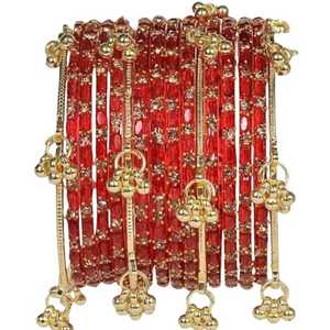Highest Selling Viral Trendy Multicolor Golden Kashmiri Jhumki <b>Bangles</b> <b>Set</b> Bridal Wedding Party Wear Premium Wholesale Price - Product Image 2