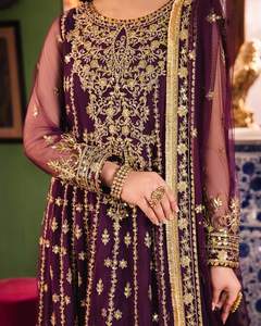 Vestido Salwar Kameez Pakistaní para Mujer de WS International, Corte Casual Regular, para Fiestas, Bodas, Playa, Secado Rápido, Sin Arrugas - Product Image 5