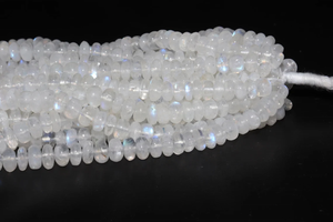 AAA Natural <b>Rainbow</b> Moonstone 6-7 mm Smooth Rondelle Beads 16 Inches Plain Strands for Jewelry Making At Wholesale Price - Product Image 5