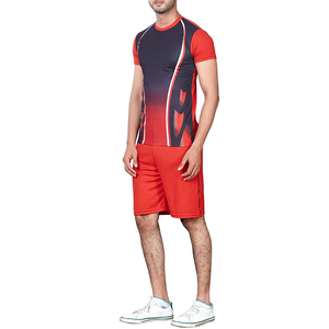 Ensemble 2 pièces décontracté pour homme : T-shirt à manches courtes coupe ample et short à cordon imprimé en coton tissé – Collection été - Product Image 2
