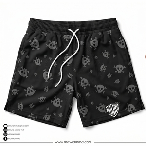 Mawra Pantalones cortos de playa con estampado de calavera negros para hombre, de secado rápido, ajuste regular, para gimnasio, entrenamiento, correr, pantalones cortos de malla para unisex - Product Image 3