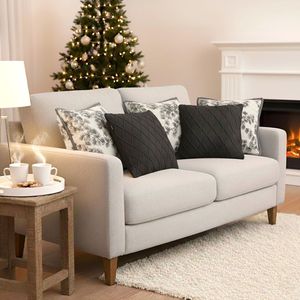 SOGA Ensemble de 5 coussins décoratifs élégants 45 cm Gris anthracite Housse de coussin à motif floral gris foncé en tricot torsadé - Product Image 6