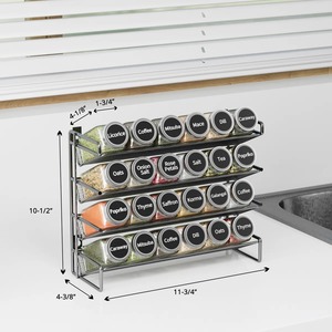 Multi Layer Silver Finished Metal Spice Holder Perfect for Home Organization and Clutter Free <b>Kitchen</b> <b>Storage</b> From India - Product Image 4