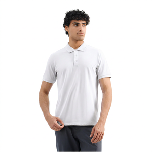 Polo de Manga Corta Amarillo Sólido para Hombre, Diseño Casual de Punto con Botones, Corte Regular - Product Image 4