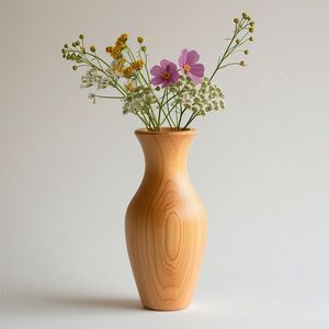 Vase à fleurs en bois de grande qualité à prix raisonnable pour bureau, vase à fleurs en bois design pour intérieurs de bureau - Product Image 6