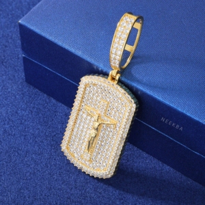 Pendentif Crucifix Jésus - Pendentif en Argent Sterling 925 avec Moissanite, Pendentif Jésus Moissanite Bling Bling, Bijoux Streetwear Iced Out - Product Image 3