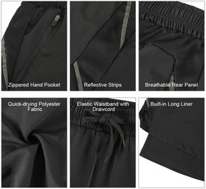 Pantalones Cortos Deportivos Transpirables de Secado Rápido para Entrenamiento Activo, Ejercicio Ecológico, Trotar, Maratón, Ciclismo - Diseño Sólido - Product Image 3