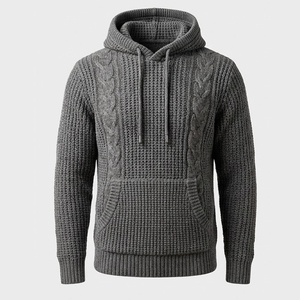 Fabricant OEM/ODM – Nouveaux sweats à capuche thermiques doux en coton tricoté 100 % écologique et imperméables pour hommes - Product Image 2