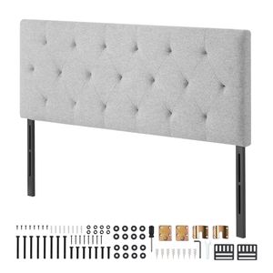 Cabecera de Cama Ajustable en Altura con Diseño de Diamantes, Tamaño Completo, Cómoda, Ancho 56.3 x Altura (35.6-47.4) Pulgadas - Product Image 1