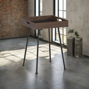 Modern Durable <b>Coffee</b> Table with Black Tapered Metal Legs Detachable Top <b>Can</b> Use As Tray with Handle for Living Room - Product Image 1