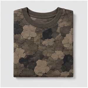 T-shirt à manches courtes pour homme, col rond, imprimé camouflage effet terre craquelée brun cendré personnalisé MTS-CAMO-0032 - Product Image 6