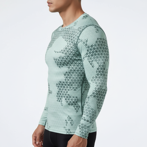 Vêtements de sport pour hommes à prix de gros, manches longues, impression par sublimation personnalisée, rashguard MMA, surf, t-shirt de compression unisexe - Product Image 1