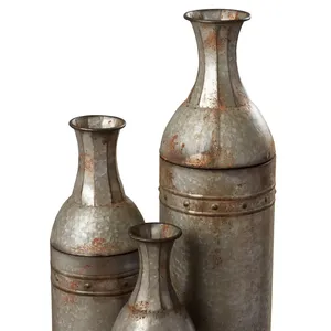 Juego de Jarrones de Piso de Acero Galvanizado Hechos a Mano, Estilo Costero, Ecológicos, Decorativos, de Metal, para Sala de Estar y Decoración del Hogar - Product Image 2