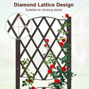 Raised Garden Bed with Trellis <b>Planter</b> <b>Box</b> for Climbing Plants Flower Pots & <b>Planters</b> - Product Image 5