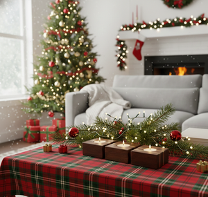 ชุดเชิงเทียนรูปทรงรังผึ้งหกเหลี่ยมทำจากไม้ - ของตกแต่งบ้านทำมือสำหรับงานคริสต์มาส อีสเตอร์ และงานปาร์ตี้ฤดูหนาว - Product Image 2