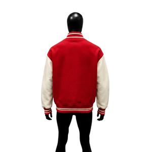 CLASSIC RED LETTERMAN VARSITY JACKET FOR MEN MODERN COLLEGE FASHIONABLE ICONIC VARSITY OUTERWEAR STREET STYLE <b>ATHLETIC</b> FASHION O - Product Image 2