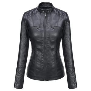 Best Selling Women's <b>Leather</b> <b>Jacket</b> Custom Logo Factory Wholesale Price XL Size <b>Long</b> Women's <b>Leather</b> <b>Jacket</b> - Product Image 2